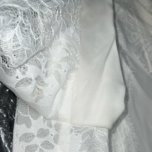 REBECCA TAYLOR TAILORED SILK DOUBLE GEORGETTE & LACE TOP - Picture 11 of 13